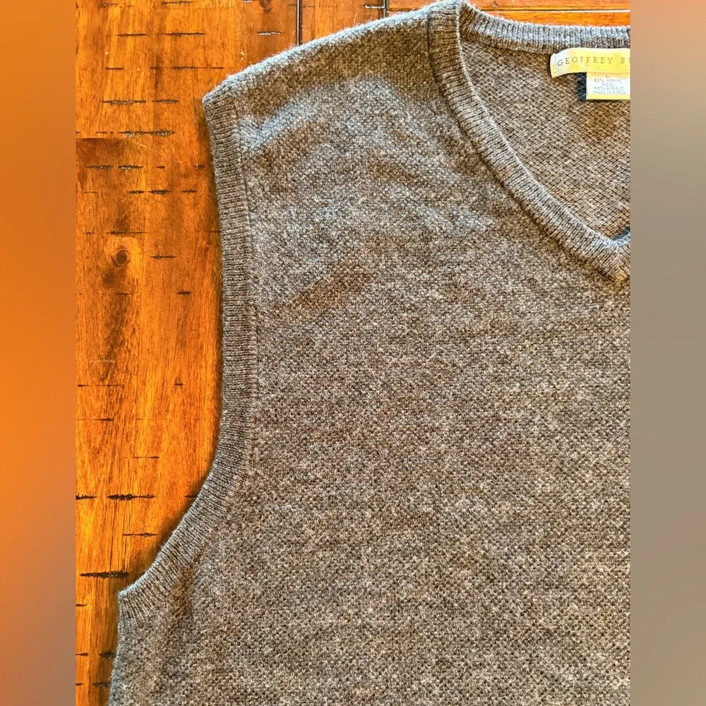 Geoffrey Beene Sweater Vest - Merino Wool Blend - Large - Old Money, Luxury